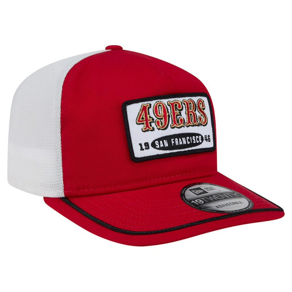San Francisco 49ers New Era Patch 19TWENTY Adjustable Hat Scarlet/White | NFL