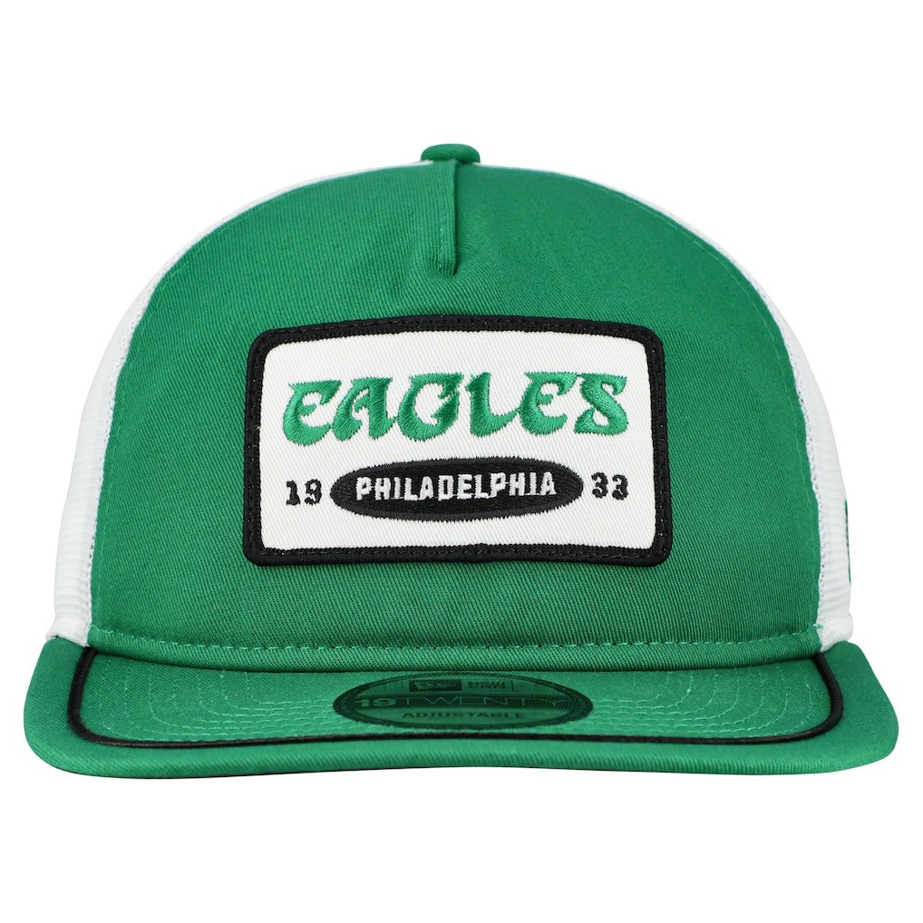 Philadelphia Eagles New Era Patch 19TWENTY Adjustable Hat Kelly Green/White | NFL