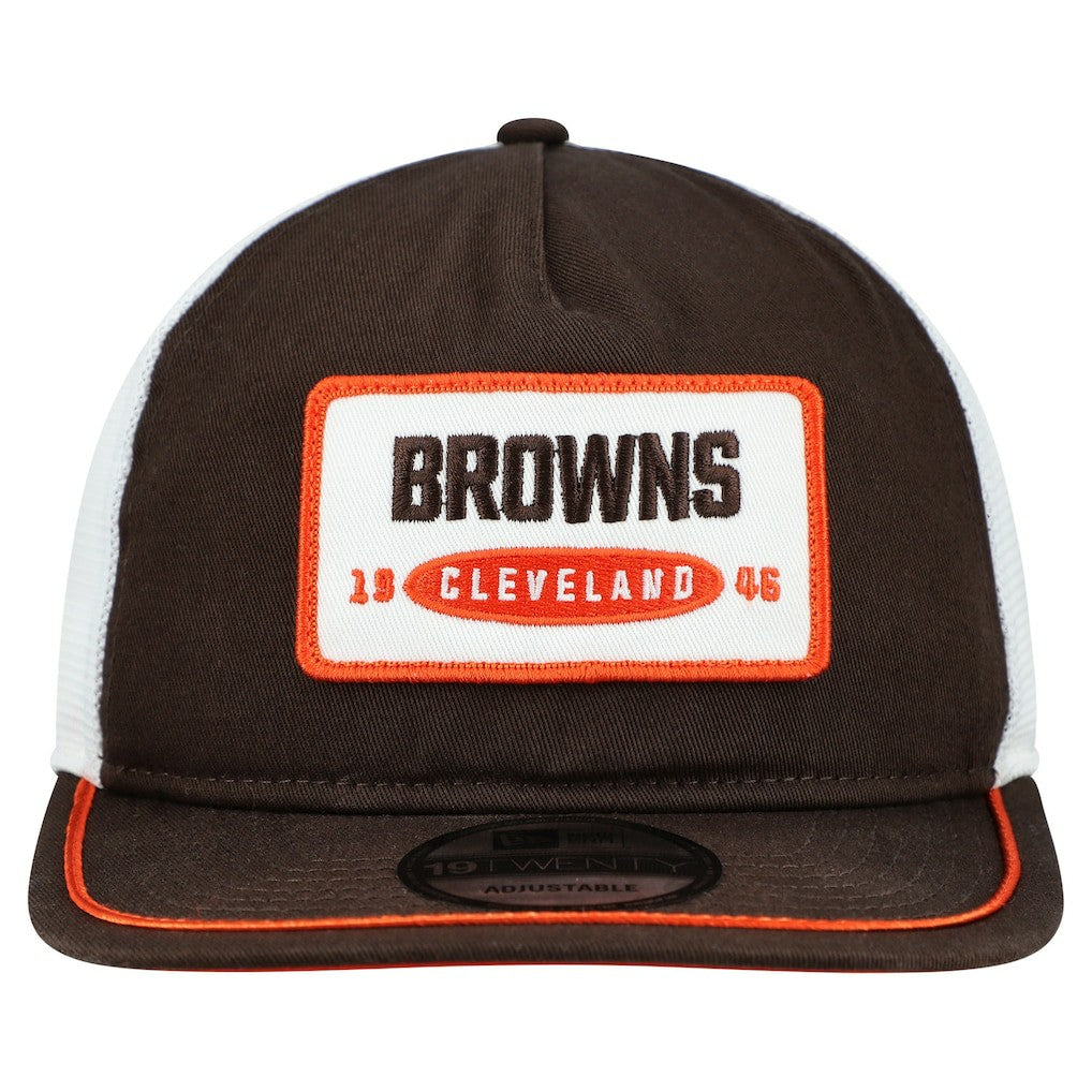 Cleveland Browns New Era Patch 19TWENTY Adjustable Hat Brown/White | NFL