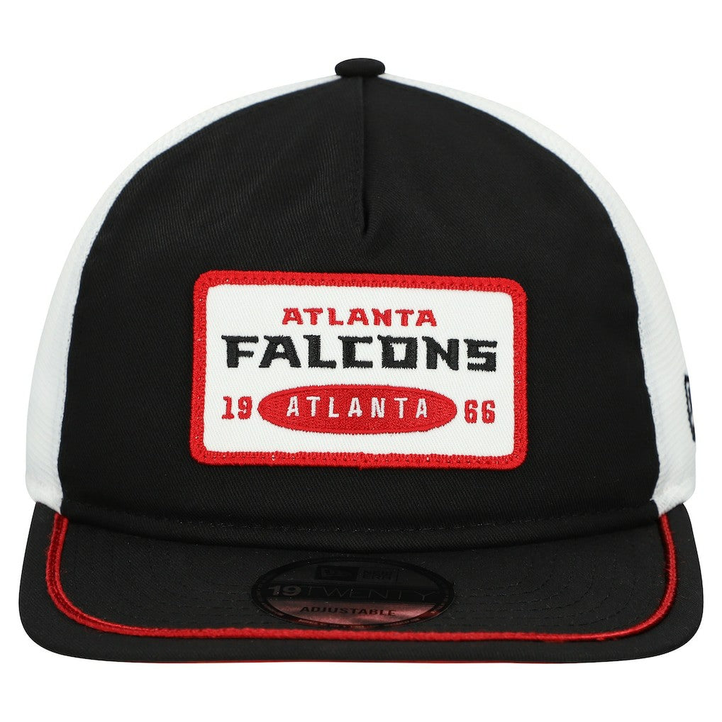 Atlanta Falcons New Era Patch 19TWENTY Adjustable Hat Black/White | NFL
