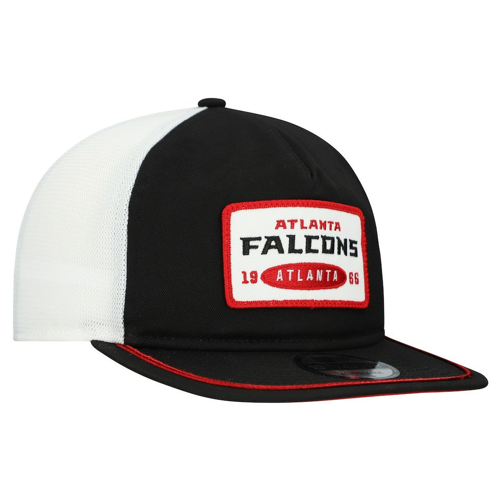 Atlanta Falcons New Era Patch 19TWENTY Adjustable Hat Black/White | NFL