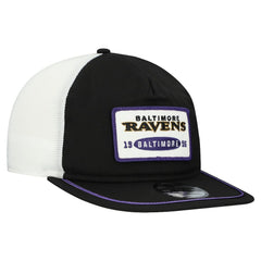 Baltimore Ravens New Era Patch 19TWENTY Adjustable Hat Black/White | NFL