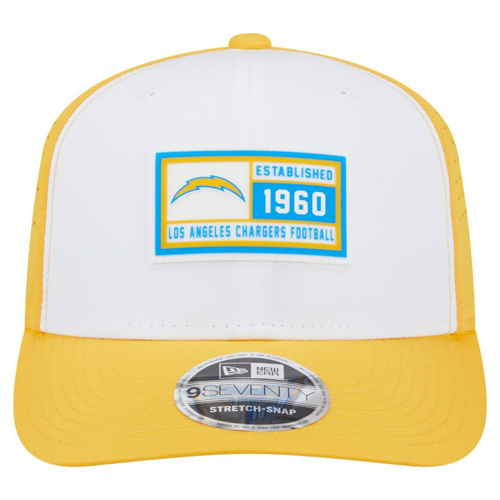 Los Angeles Chargers New Era Established Patch 9SEVENTY Adjustable Hat White/Gold | NFL