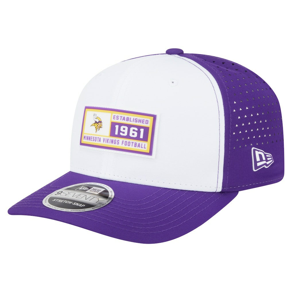 Minnesota Vikings New Era Established Patch 9SEVENTY Adjustable Hat White/Purple | NFL