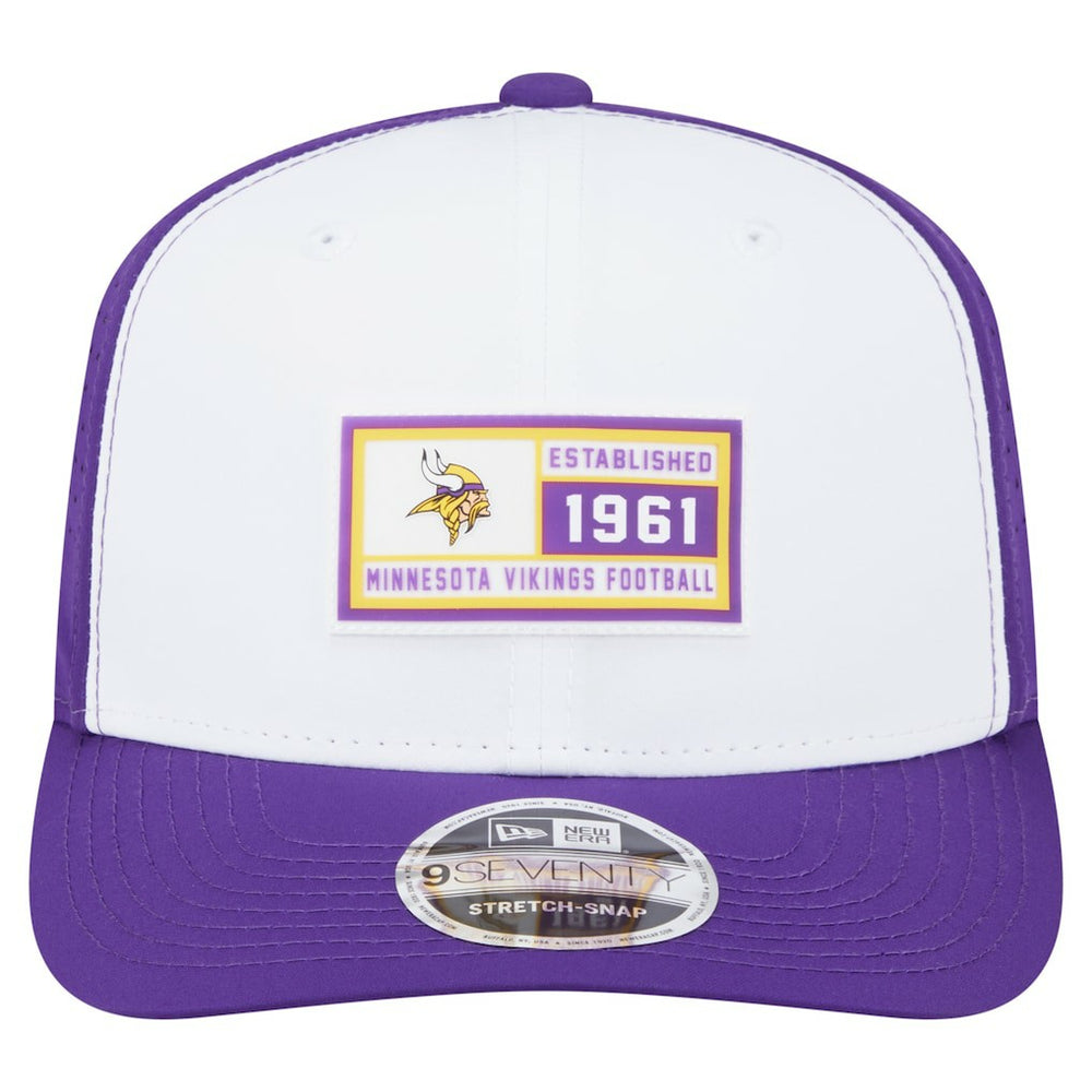 Minnesota Vikings New Era Established Patch 9SEVENTY Adjustable Hat White/Purple | NFL