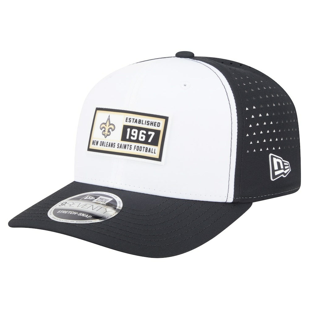 New Orleans Saints New Era Established Patch 9SEVENTY Adjustable Hat White/Black | NFL
