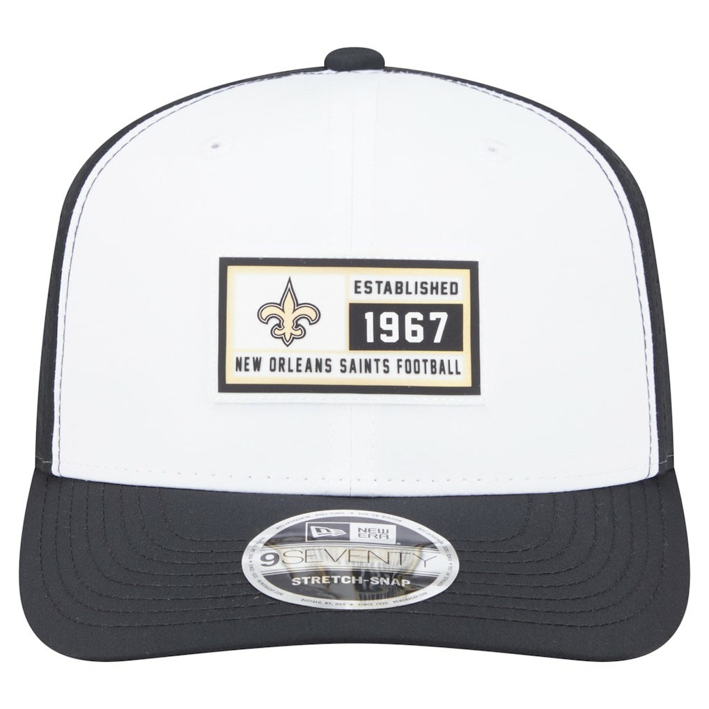 New Orleans Saints New Era Established Patch 9SEVENTY Adjustable Hat White/Black | NFL