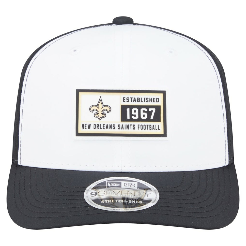 New Orleans Saints New Era Established Patch 9SEVENTY Adjustable Hat White/Black | NFL