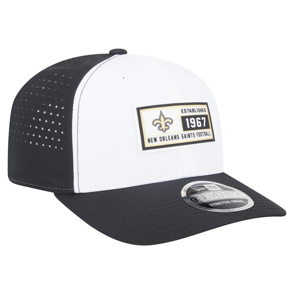 New Orleans Saints New Era Established Patch 9SEVENTY Adjustable Hat White/Black | NFL