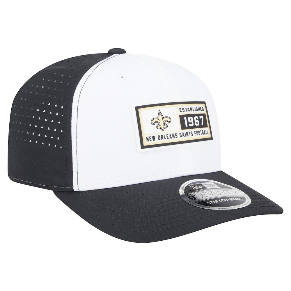 New Orleans Saints New Era Established Patch 9SEVENTY Adjustable Hat White/Black | NFL