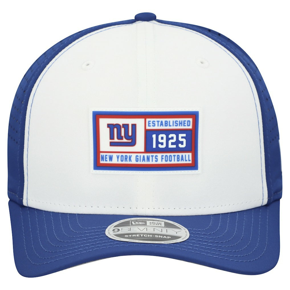 New York Giants New Era Established Patch 9SEVENTY Adjustable Hat White/Royal | NFL