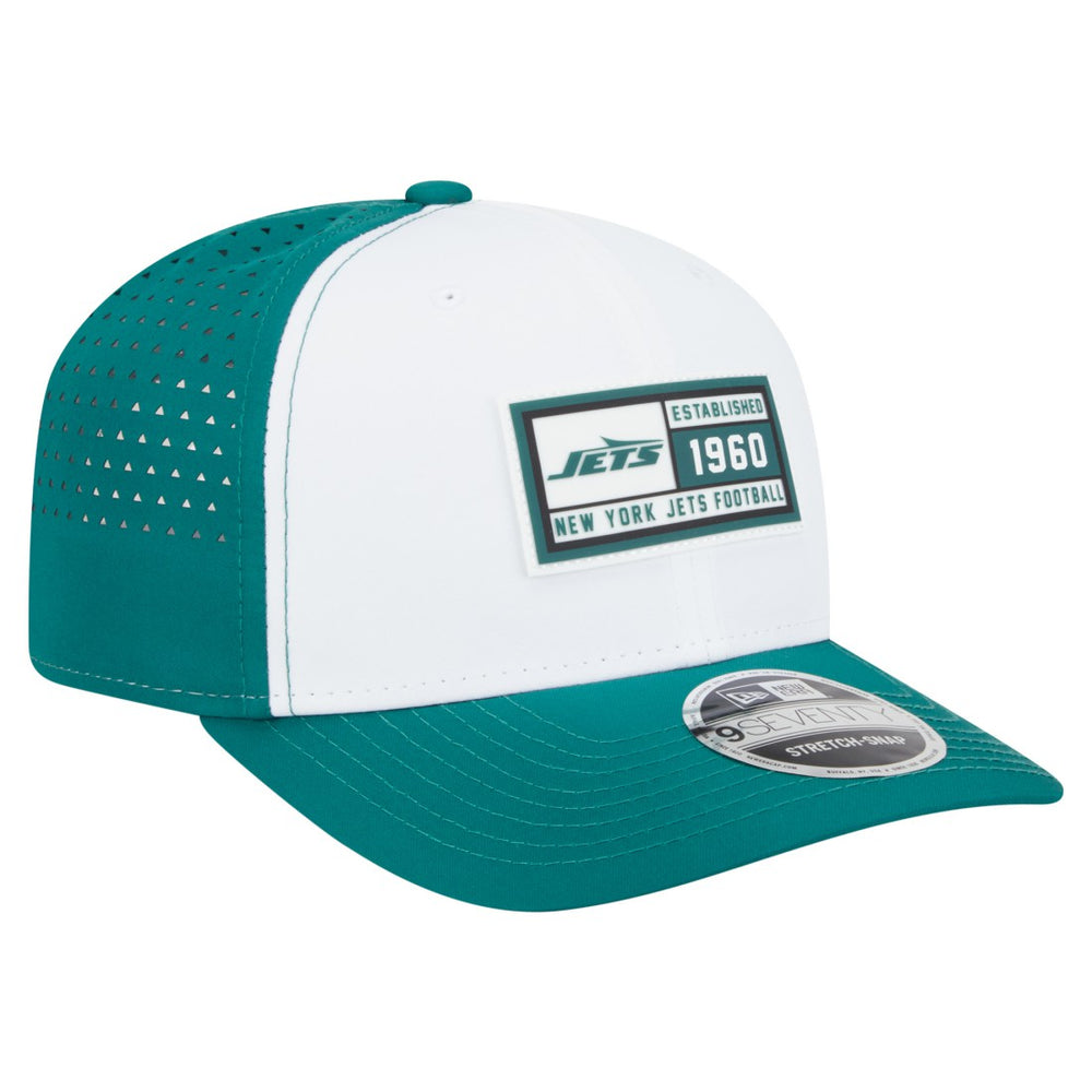 New York Jets New Era Established Patch 9SEVENTY Adjustable Hat White/Green | NFL
