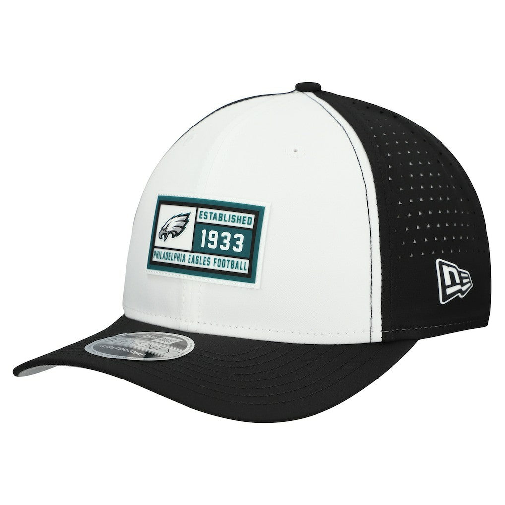 Philadelphia Eagles New Era Established Patch 9SEVENTY Adjustable Hat White/Black | NFL