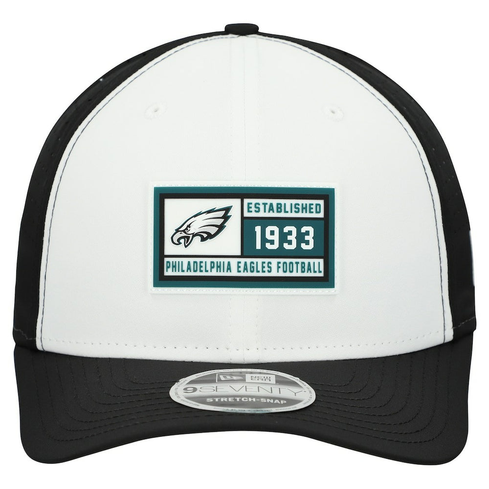 Philadelphia Eagles New Era Established Patch 9SEVENTY Adjustable Hat White/Black | NFL
