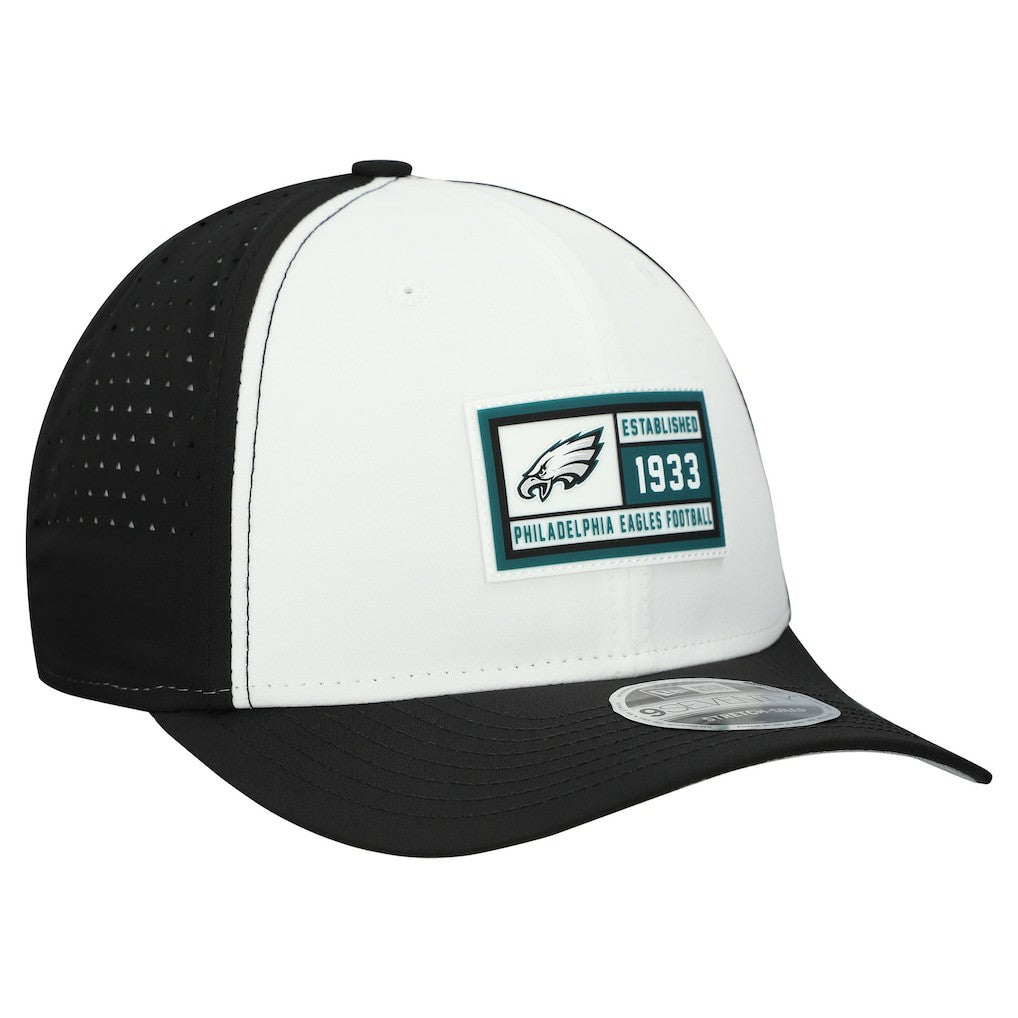 Philadelphia Eagles New Era Established Patch 9SEVENTY Adjustable Hat White/Black | NFL