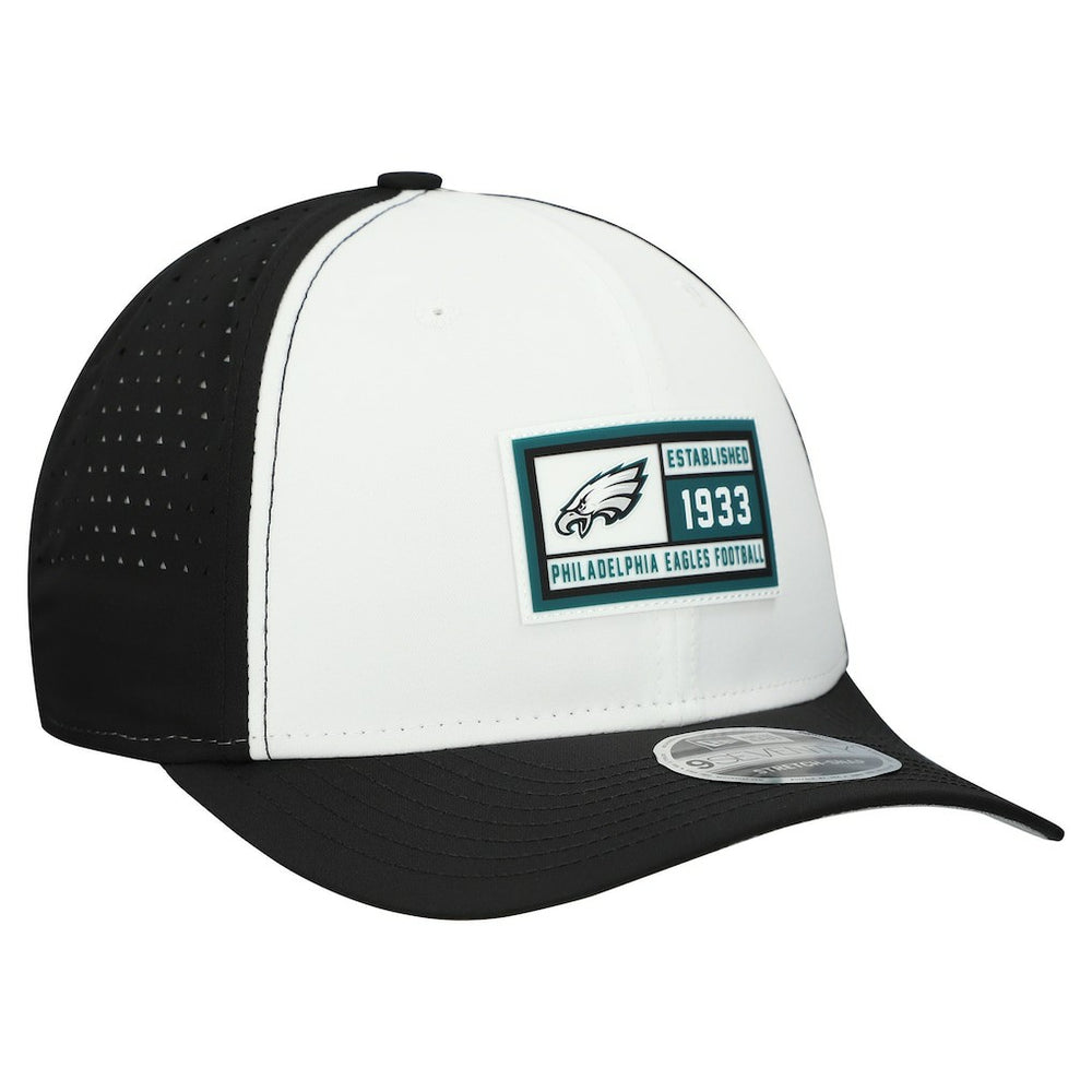 Philadelphia Eagles New Era Established Patch 9SEVENTY Adjustable Hat White/Black | NFL