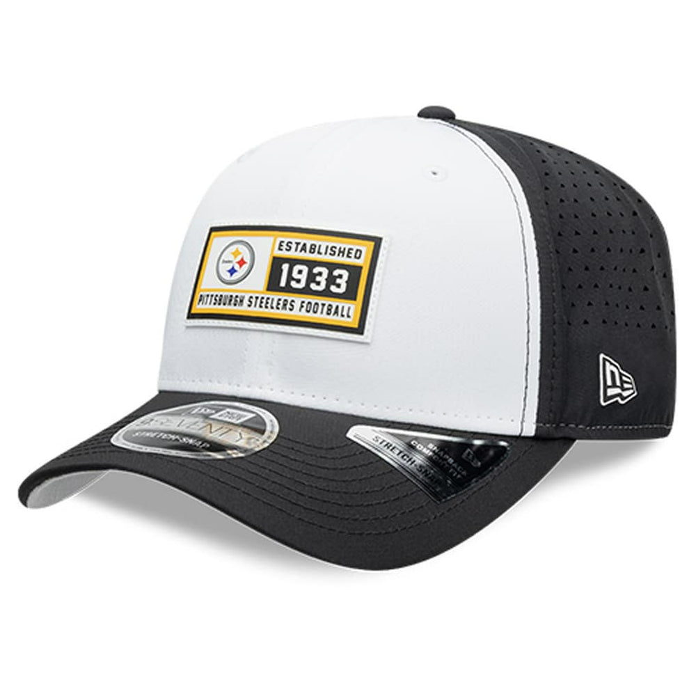Pittsburgh Steelers New Era Established Patch 9SEVENTY Adjustable Hat White/Black | NFL