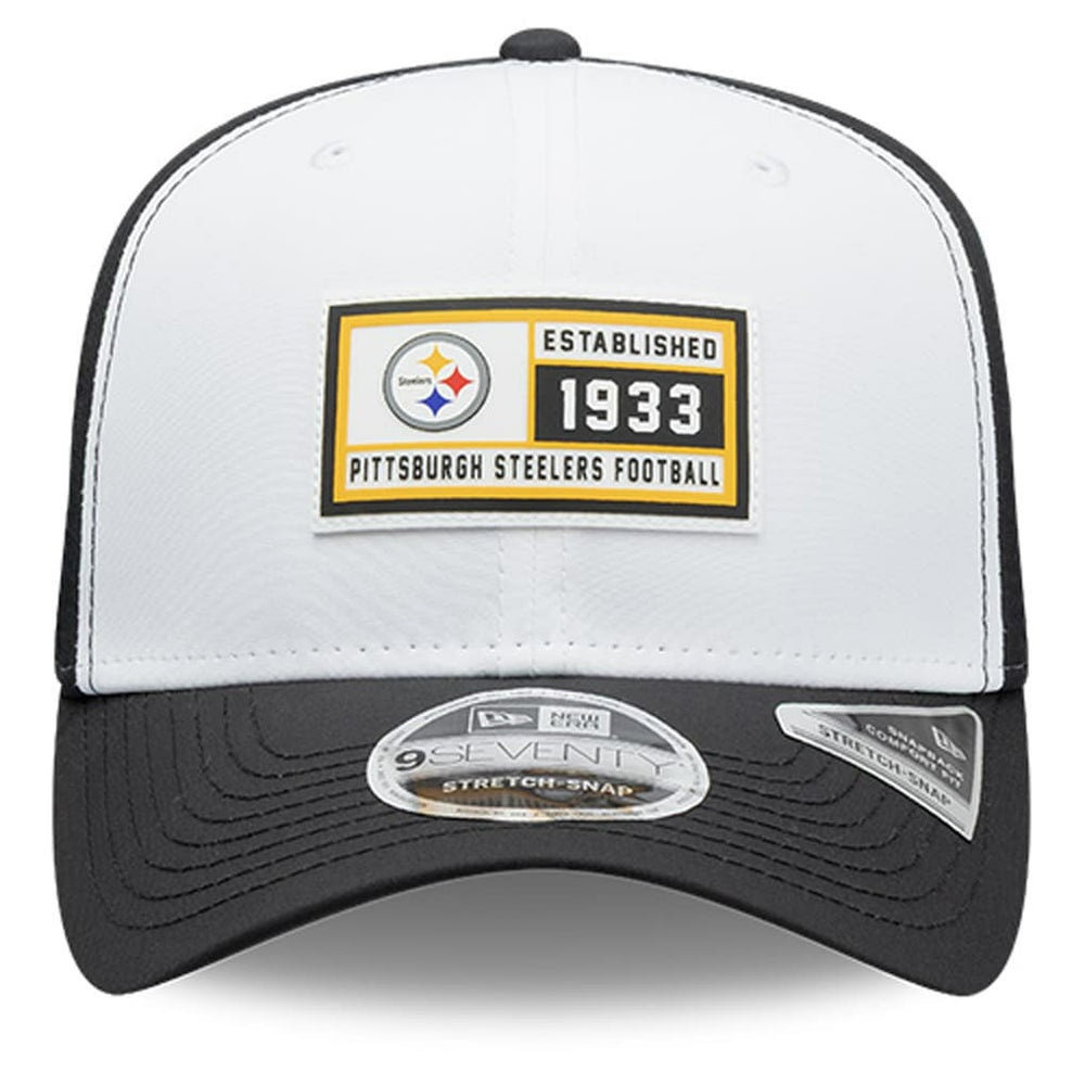 Pittsburgh Steelers New Era Established Patch 9SEVENTY Adjustable Hat White/Black | NFL