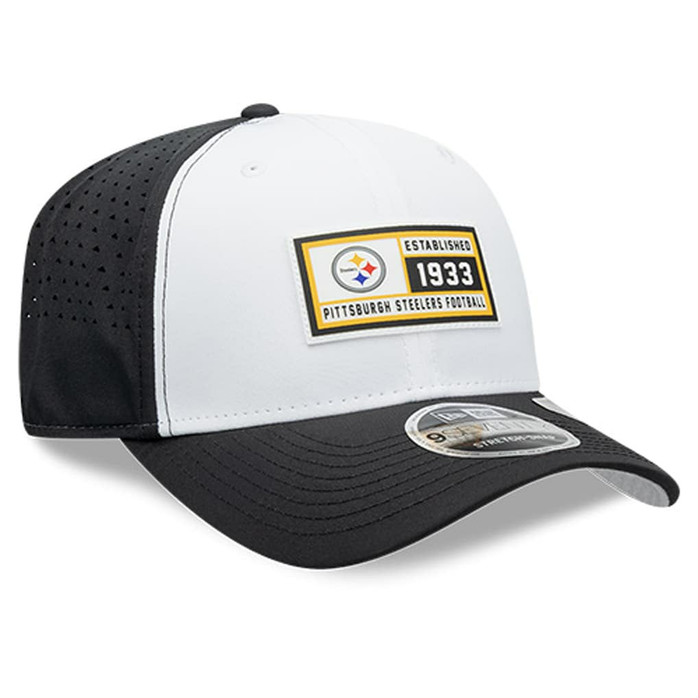 Pittsburgh Steelers New Era Established Patch 9SEVENTY Adjustable Hat White/Black | NFL