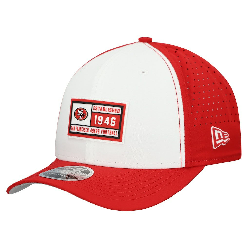 San Francisco 49ers New Era Established Patch 9SEVENTY Adjustable Hat White/Scarlet | NFL