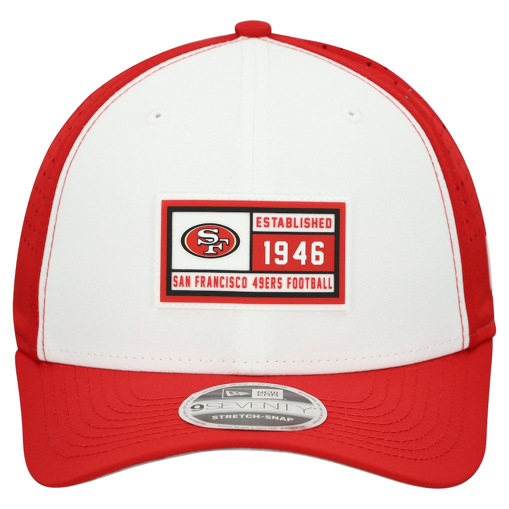 San Francisco 49ers New Era Established Patch 9SEVENTY Adjustable Hat White/Scarlet | NFL