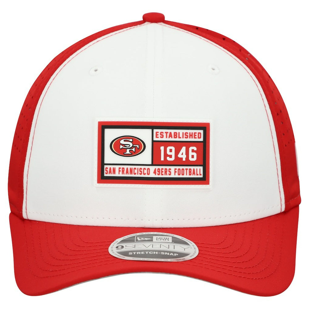 San Francisco 49ers New Era Established Patch 9SEVENTY Adjustable Hat White/Scarlet | NFL