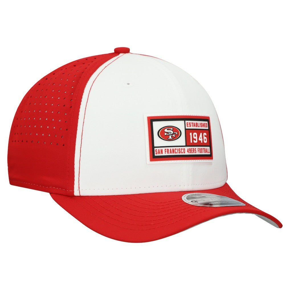 San Francisco 49ers New Era Established Patch 9SEVENTY Adjustable Hat White/Scarlet | NFL