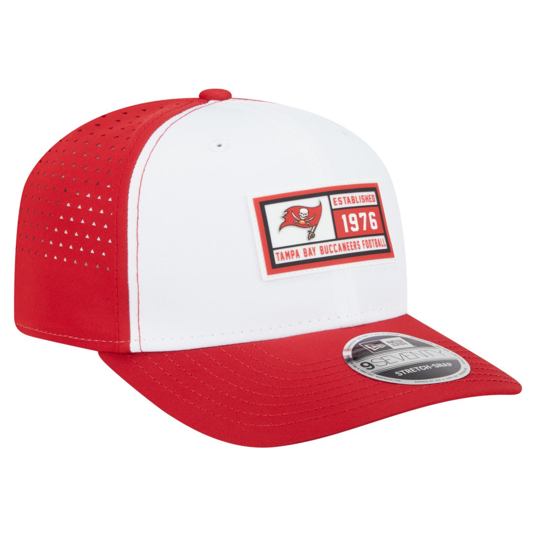 Tampa Bay Buccaneers New Era Established Patch 9SEVENTY Adjustable Hat White/Red | NFL
