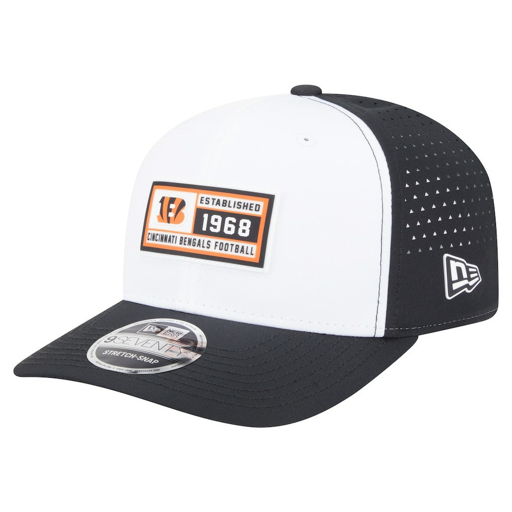 Cincinnati Bengals New Era Established Patch 9SEVENTY Adjustable Hat White/Black | NFL