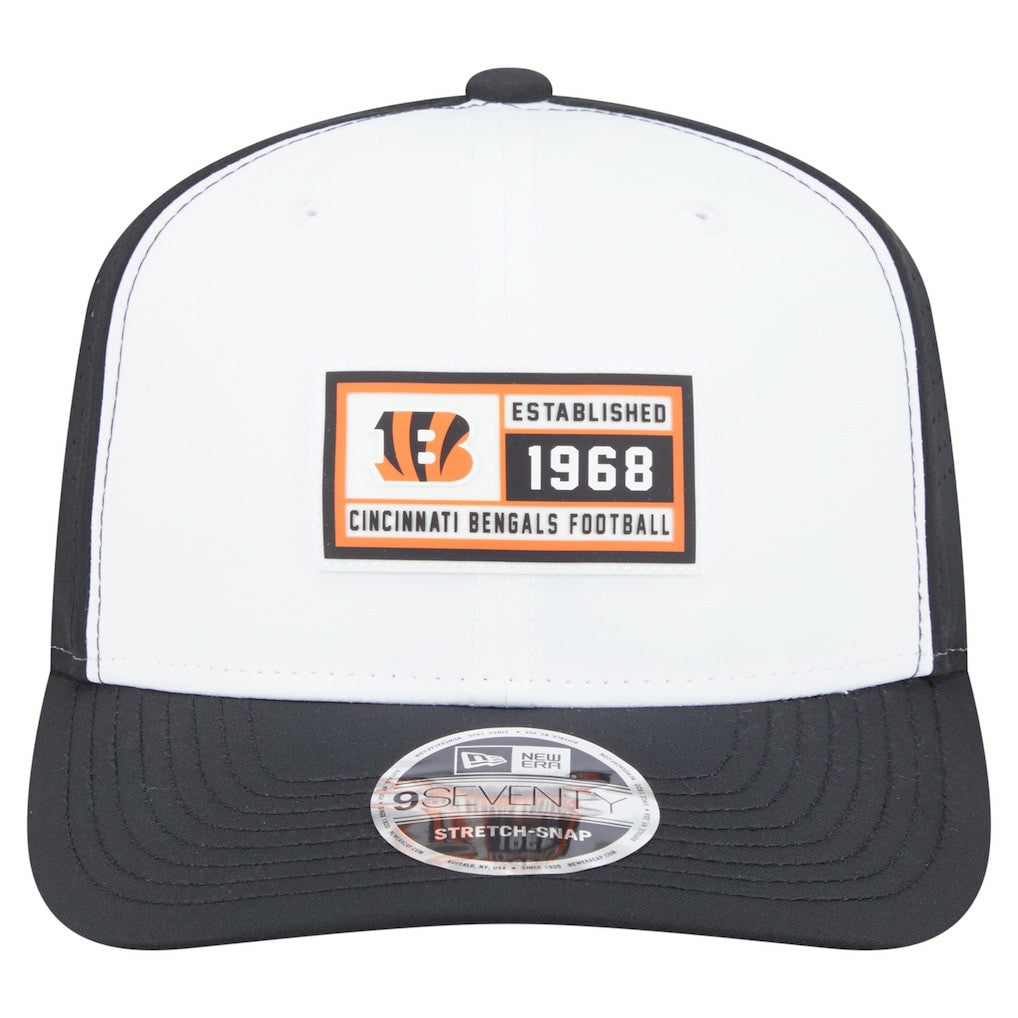 Cincinnati Bengals New Era Established Patch 9SEVENTY Adjustable Hat White/Black | NFL
