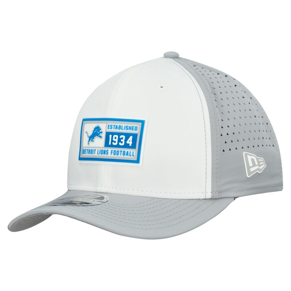 Detroit Lions New Era Established Patch 9SEVENTY Adjustable Hat White/Silver | NFL