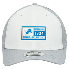 Detroit Lions New Era Established Patch 9SEVENTY Adjustable Hat White/Silver | NFL