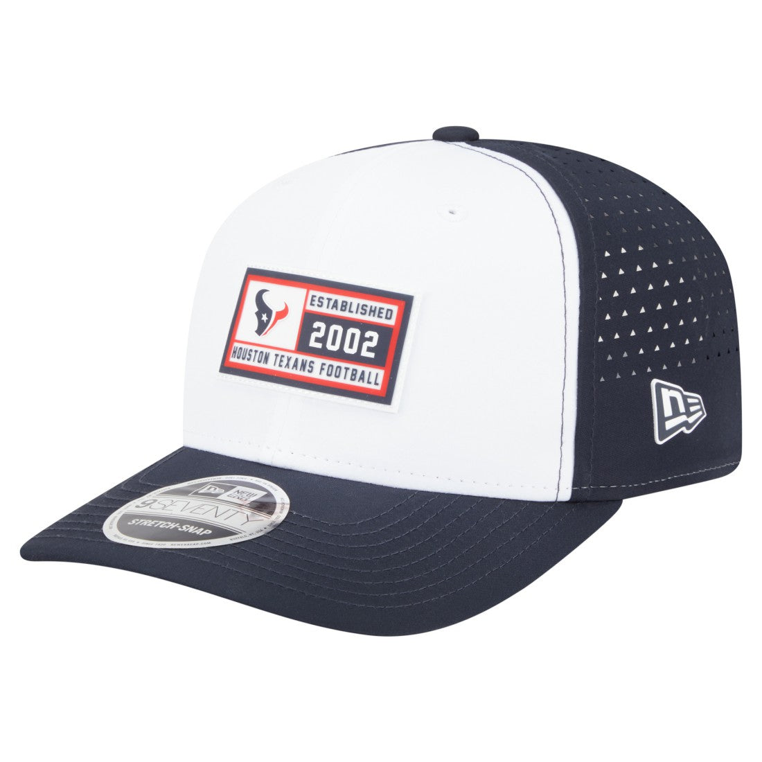 Houston Texans New Era Established Patch 9SEVENTY Adjustable Hat White/Navy | NFL