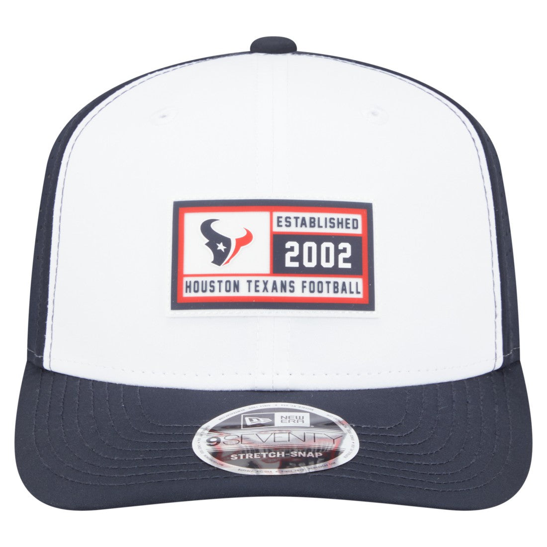 Houston Texans New Era Established Patch 9SEVENTY Adjustable Hat White/Navy | NFL