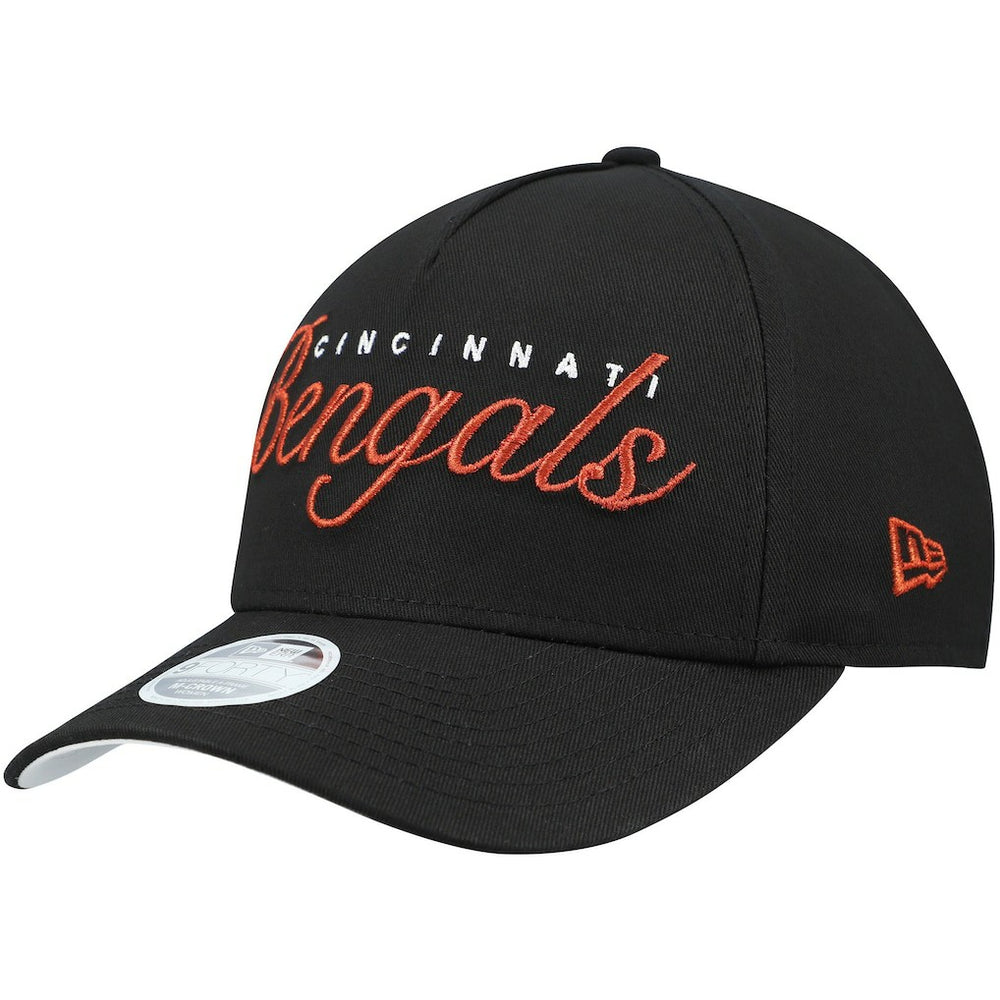 Cincinnati Bengals New Era Women's Metallic 9FORTY M-Crown A-Frame Adjustable Hat Black | NFL