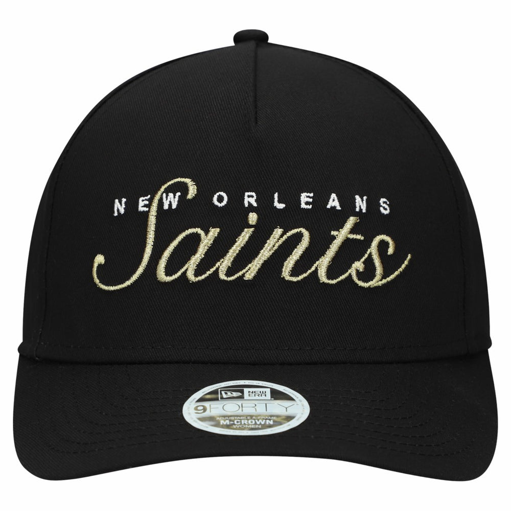 New Orleans Saints New Era Women's Metallic 9FORTY M-Crown A-Frame Adjustable Hat Black | NFL