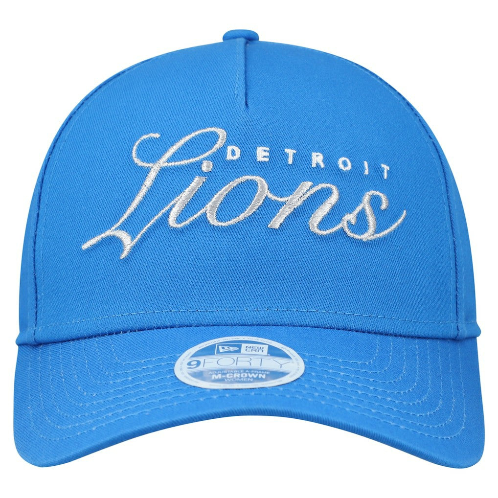 Detroit Lions New Era Women's Metallic 9FORTY M-Crown A-Frame Adjustable Hat Blue | NFL