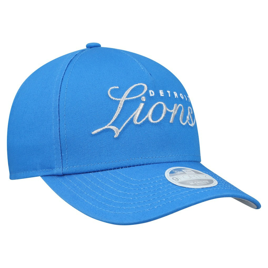Detroit Lions New Era Women's Metallic 9FORTY M-Crown A-Frame Adjustable Hat Blue | NFL