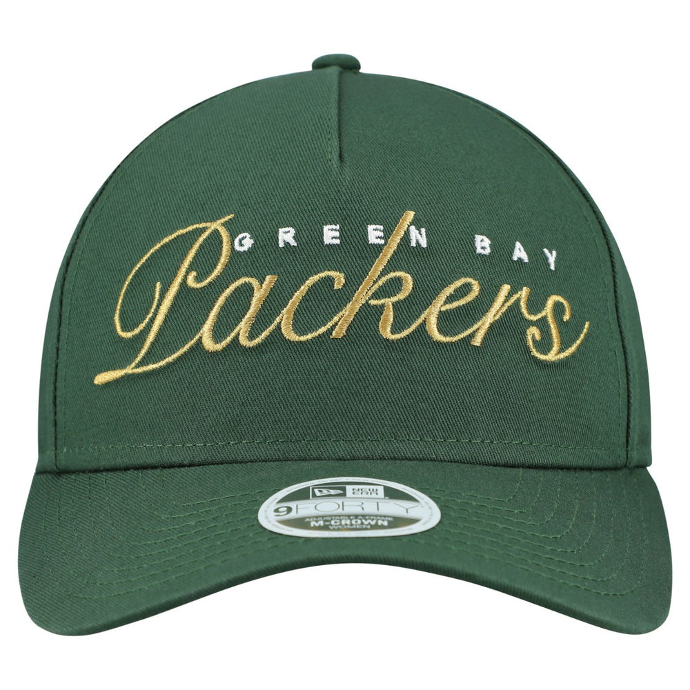 Green Bay Packers New Era Women's Metallic 9FORTY M-Crown A-Frame Adjustable Hat Green | NFL
