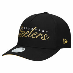 Pittsburgh Steelers New Era Women's Metallic 9FORTY M-Crown A-Frame Adjustable Hat Black | NFL