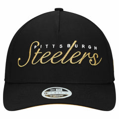 Pittsburgh Steelers New Era Women's Metallic 9FORTY M-Crown A-Frame Adjustable Hat Black | NFL