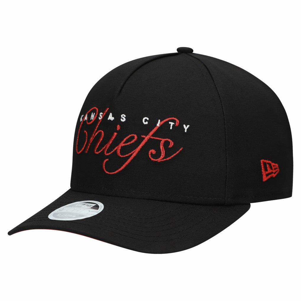 Kansas City Chiefs New Era Women's Metallic 9FORTY M-Crown A-Frame Adjustable Hat Black | NFL
