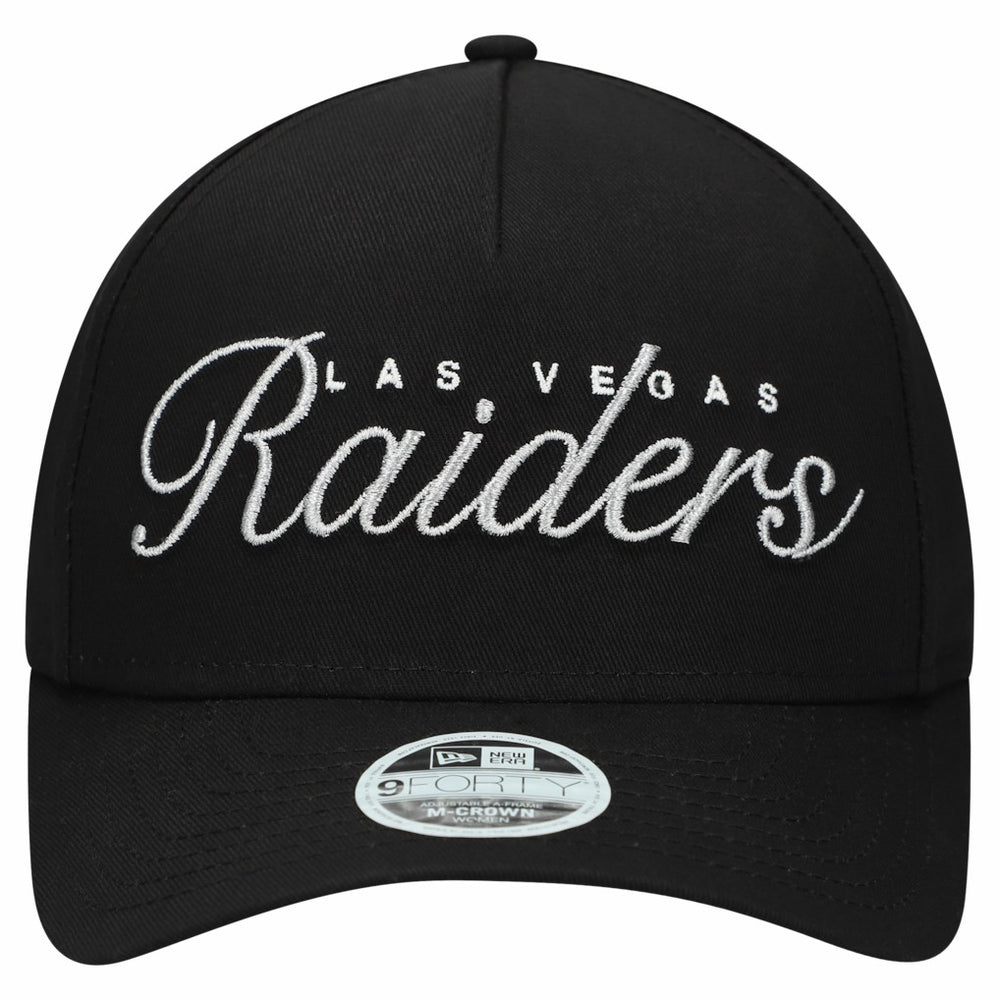 Las Vegas Raiders New Era Women's Metallic 9FORTY M-Crown A-Frame Adjustable Hat Black | NFL