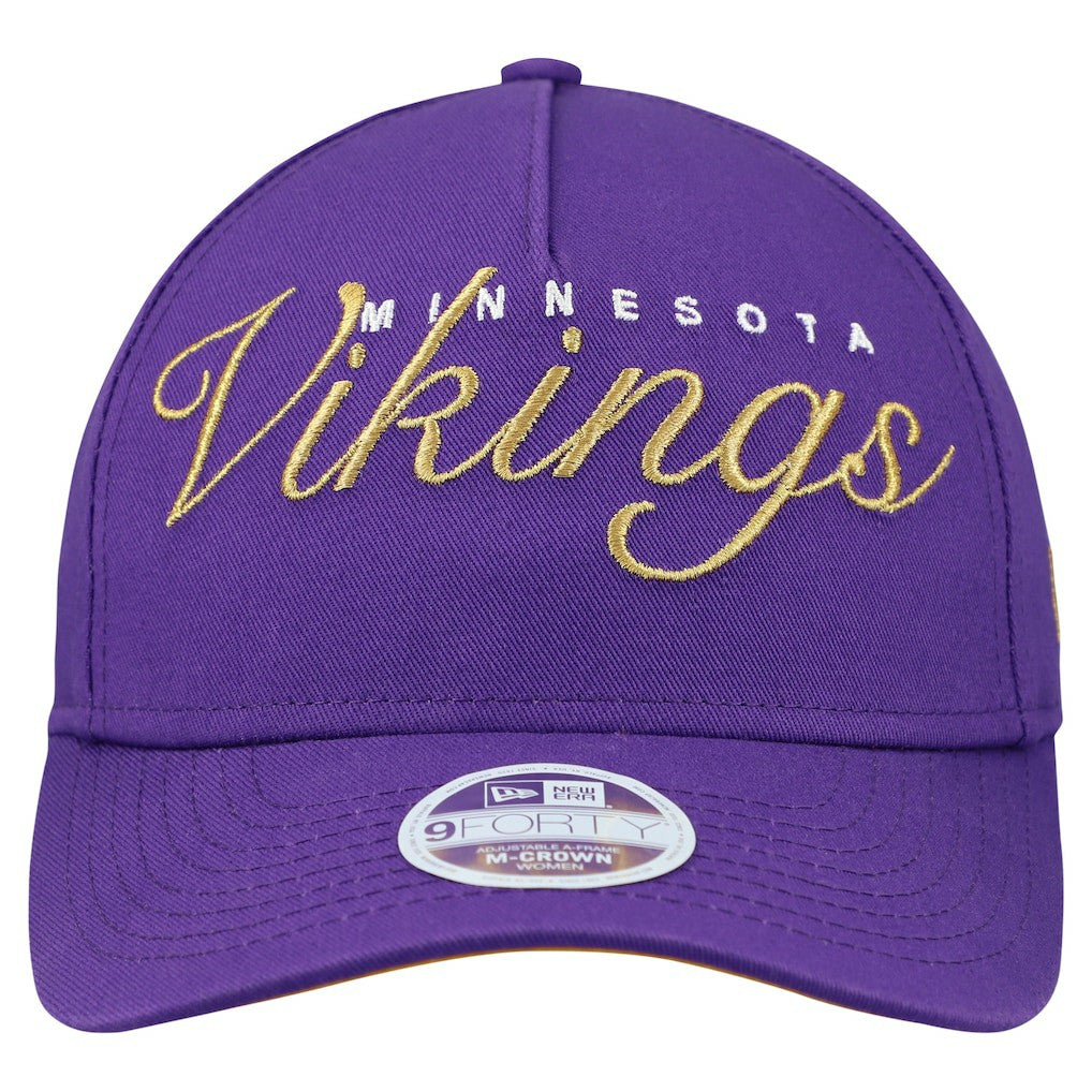 Minnesota Vikings New Era Women's Metallic 9FORTY M-Crown A-Frame Adjustable Hat Purple | NFL