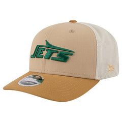 New York Jets New Era Two-Tone Trucker 9SEVENTY Adjustable Hat Light Beige | NFL