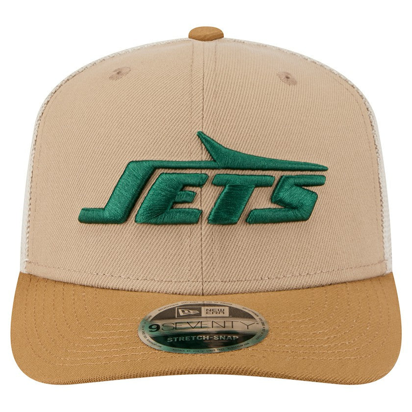 New York Jets New Era Two-Tone Trucker 9SEVENTY Adjustable Hat Light Beige | NFL