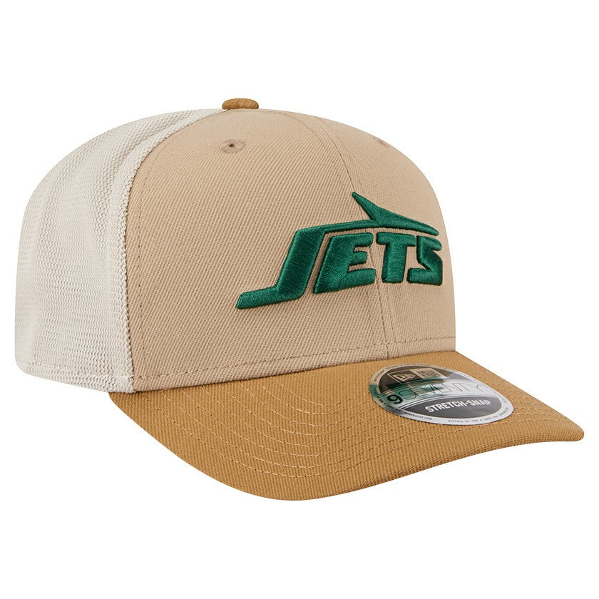 New York Jets New Era Two-Tone Trucker 9SEVENTY Adjustable Hat Light Beige | NFL