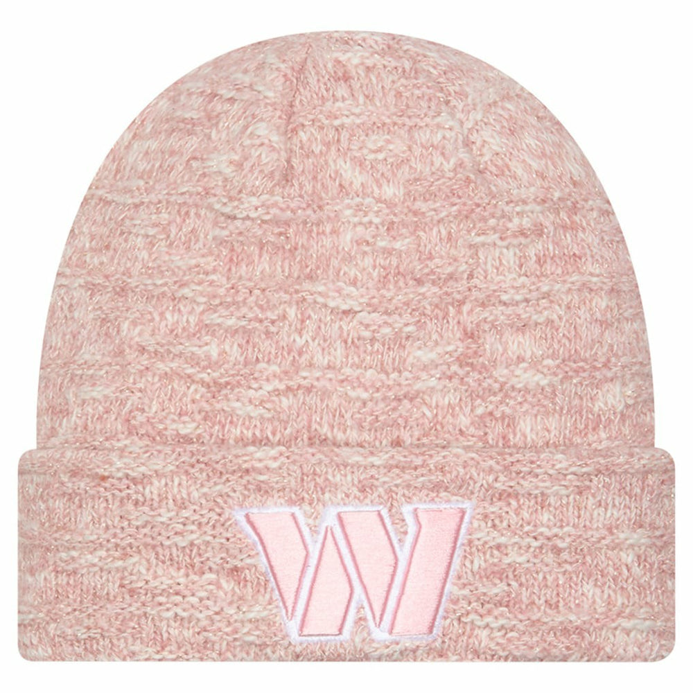 Washington Commanders New Era Women's Metallic Cuffed Knit Hat Pink | NFL