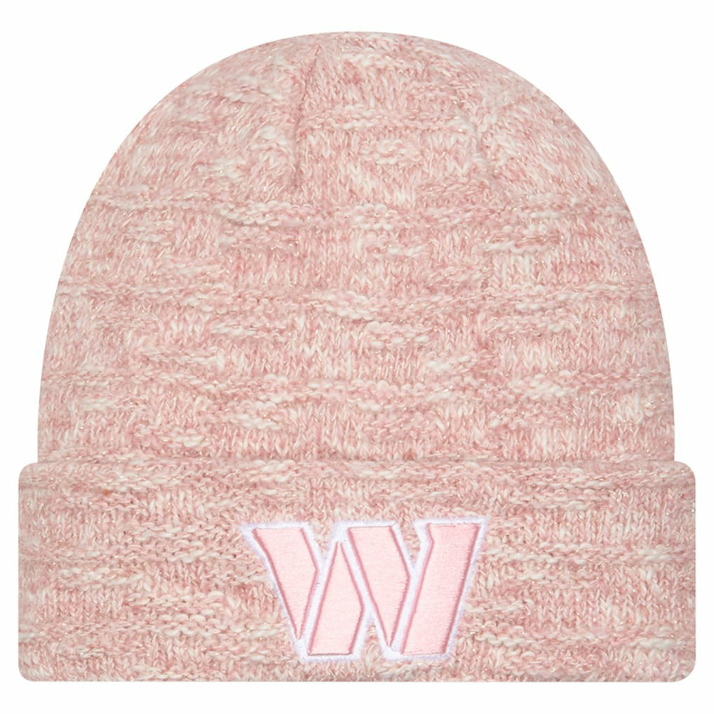 Washington Commanders New Era Women's Metallic Cuffed Knit Hat Pink | NFL