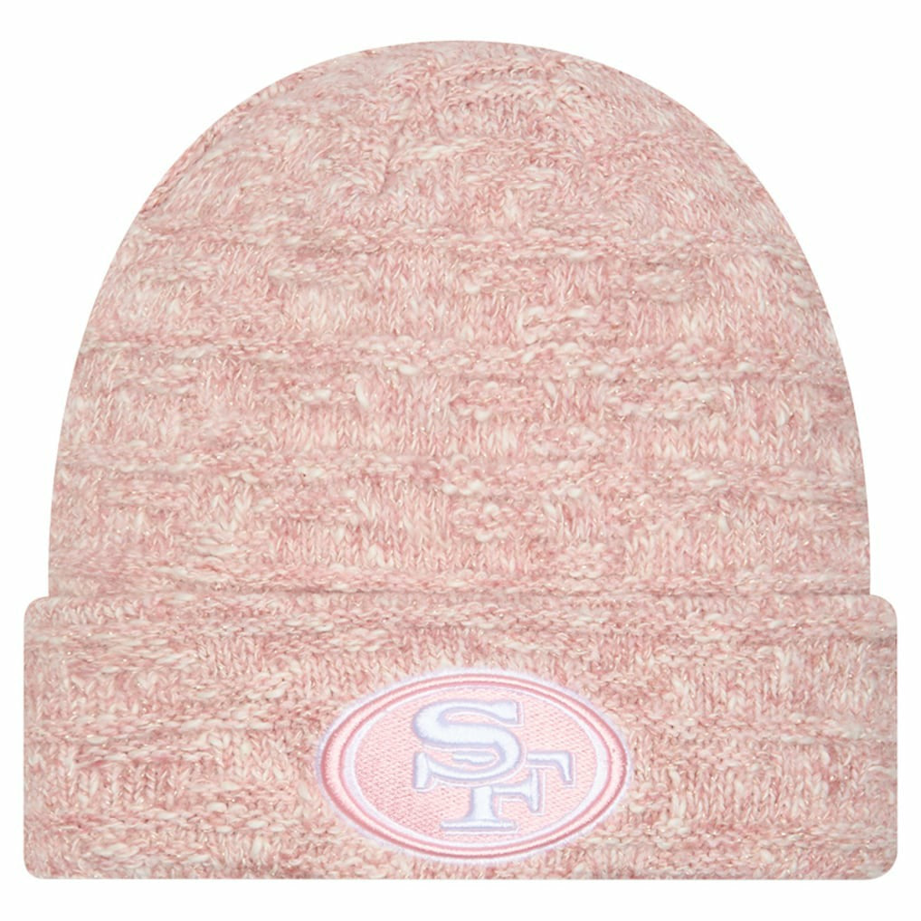 San Francisco 49ers New Era Women's Metallic Cuffed Knit Hat Pink | NFL